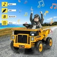 thumbnail image 4 of 12V Ride on Dump Truck,Construction Vehicle Ride on Toy with Remote Control, Electric Dump Bed & Shovel with Spring Suspension, Music, and LED Lights,Yellow, 4 of 5