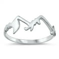 thumbnail image 1 of Cutout Wanderlust Mountain Range Sterling Silver Band 925 Jewelry Female Male Unisex Size 5, 1 of 4