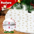 thumbnail image 4 of XEAZON Christmas Tree Skirt, 48 Inch Gold Sequin Snowflakes Tree Skirts White Plush Faux Fur Christmas Tree Skirt for Holiday Tree Ornaments Christmas Party Home Decorations (Gold Sequin, 48in), 4 of 8