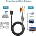 thumbnail image 4 of 5ft Video Cable HDMI to RCA Audio AV Adapter, Male M/M 3-RCA DVD HDMI 1080P for HDTV By PULMCheerger, 4 of 8