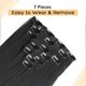 thumbnail image 4 of Typpkmm 7 Unids/Set 16 Clips ExtensióN De Cabello Negro Largo Liso Pelo Natural Ombre Peluca Fibra Resistente Al Calor Para Peinado De Mujer, 4 of 7