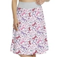 thumbnail image 1 of Women's Butterfly Colorful Flowers Hearts A-line Printed Skirt Casual Wear, L, Lilac Purple, by Ambesonne, 1 of 1