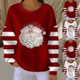 thumbnail image 1 of Yteetum Chandails en Molleton de Noël pour Femmes, Col Rond, Tricot Côtelé, Chandail Sans Capuche, Imprimé Graphique, Manches Longues, 1 of 5