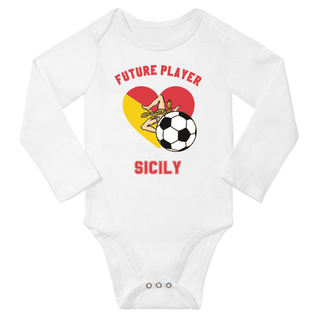 

Future Sicily Soccer Player Baby Long Slevve Jumpsuits Clothes (White 6-12 Months)