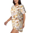 thumbnail image 2 of Naloa Cute Bee Gnome Women's Short-Sleeved Pajama Set, Loungewear, Summer pajamas, Breathable Cozy - Small, 2 of 9