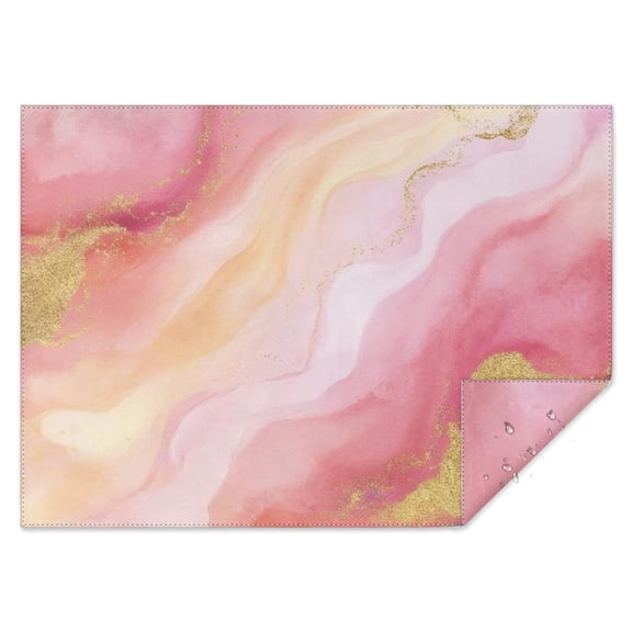 Pink Gold Marble Pattern Rectangle Tablecloth 60"x84",Waterproof Polyester Rectangle Table Cloth, Wipeable Spillproof Polyester Tablecloth for Dining, Camping, Indoor and Outdoor