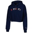 thumbnail image 2 of Women's The Wild Collective Navy New England Patriots Cropped Pullover Hoodie, 2 of 3