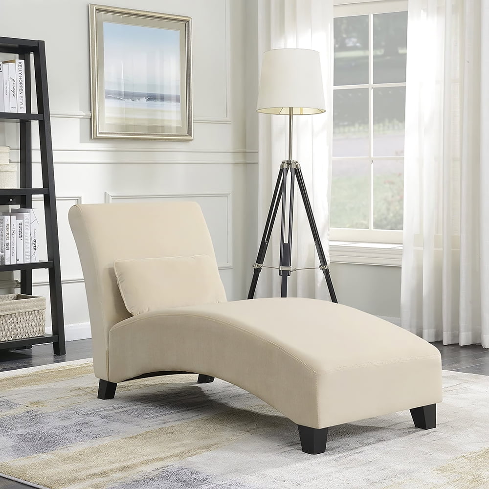 Kepooman Modern Polyester Lounge Chaise Rest Sofa for Bedroom Dorm, Beige Kepooman Modern Polyester Lounge Chaise Rest Sofa for Bedroom Dorm, Beige