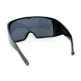 thumbnail image 4 of XL Oversized Shield Rectangle Super Thick Temple Plastic Sport Sunglasses All Black, 4 of 4