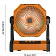 thumbnail image 5 of XISAOK Portable Tent Fan with Light 10000mAh Rechargeable Fan 3 Speeds Cooling Gear, 5 of 12