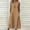 Khaki, variant on Loose Fit Linen Sleeveless V-Neck Button Front Casual Dress for Women