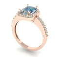 thumbnail image 2 of 1.92 ct Emerald Cut Blue Moissanite Solitaire with Simulated Diamond Accents 14K Rose Gold Womens Engagement Ring, 2 of 5