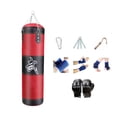 thumbnail image 1 of Bolsa de boxeo Irfora Saco de boxeo de 4 pies Saco de boxeo pesado sin relleno Saco de arena de entrenamiento de combate con guantes Protectores de manos y muñecas y tobillos Cadena Gancho de tec Irfora Bolsa de boxeo, 1 of 5