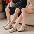 thumbnail image 2 of HSBDNZQ Women's Suede Clogs with Back Strap Men's Cork Footbed Leather Mules Clogs for Women Comfort Memory Foam Slingback Clog Sandals with Adjustable Buckle Slip on Potato Shoes, 2 of 7
