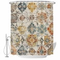 thumbnail image 2 of Farmhouse Morocco Waterproof Fabric Shower Curtain,Boho Abstract Shabby Texture Art Waterproof Fabric Shower Curtain for Bathroom Curtains Bathtubs Hotel Shower Curtains with 12 Hooks Small 36x72in, 2 of 8