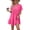Rose Red, variant on EASYBRAUS Women V Neck Midi Dress Loose A Line Pleated Summer Casual Dress Short Sleeve