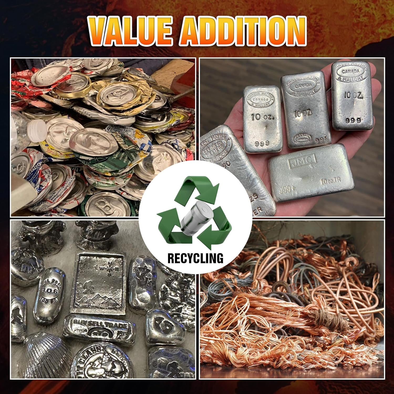 Nelyrho 6KG Propane Metal Melting Furnace Kit with Crucible, Tongs, Mold, Gloves, Carry Bag, 135,000 BTU Burner, 2552°F High Heat Foundry for Aluminum, Silver, Copper Smelting and DIY Metal Recycling