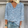 thumbnail image 2 of Blusa de Manga Corta Mujeres Cuello en V de Verano Impreso, Top Regular Casual Sexy para el Hogar Y el Uso Diario, 2 of 5