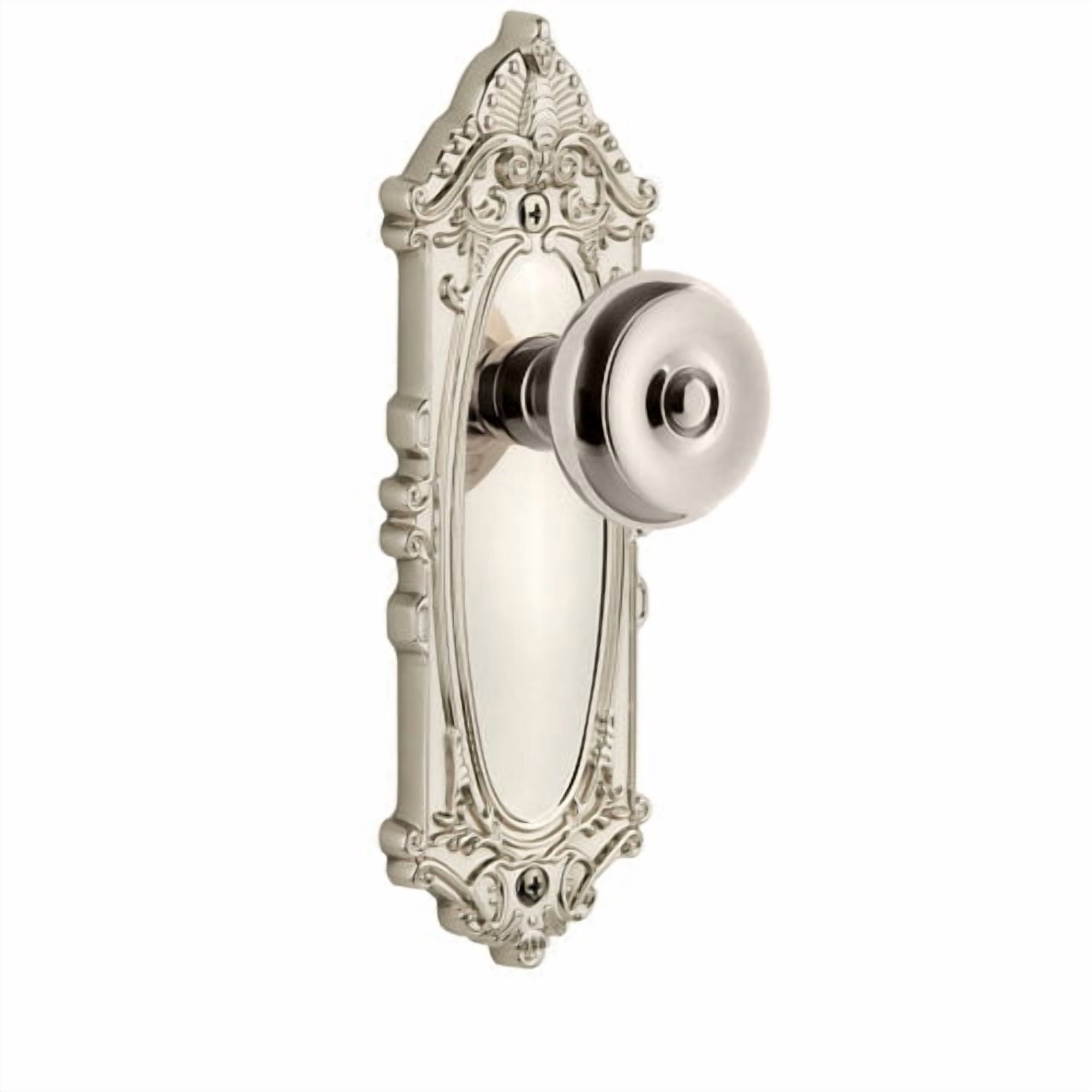 Grandeur Bouton Door Knob with Grande Victorian Plate