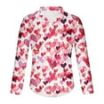 thumbnail image 4 of Valentines Day Shirts Men, Long Sleeve Print Shirts Men, Men's Valentine's Day Casual Fashion Heart Printed Button Long Sleeved Lapel Top Shirt, 4 of 5