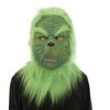 ACTOPS Cosplay Grinch Mask Melting Face Latex Costume Collectible Prop Scary Mask Toy