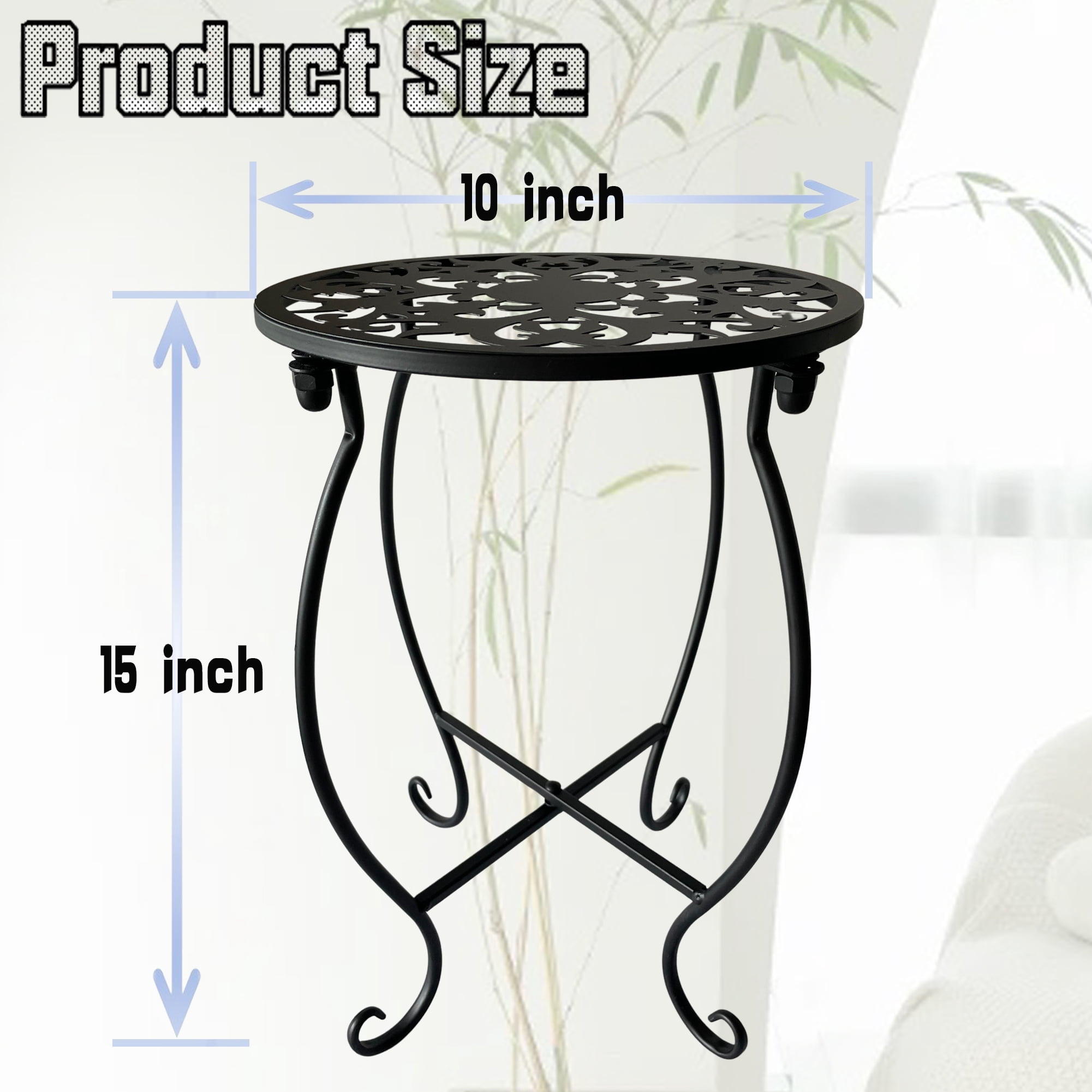 EKINIYAR Plant Stand Indoor Outdoor, Metal Plant Stand for Indoor Plants Iron Art Flower Pot Holder Stand Decoration Shelf Racks for Single Planter Use in Garden Patio Corner 2 Pack