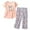 Orange, variant on GEWSEY Womens Cotton Pajama Sets Short Sleeve Top With Capri Pants 2 piece sets for Women Summer Pajamas Lounge Set (Grey, S)