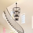 thumbnail image 4 of LovingAHome Industrial Traditional Vantage 12 Lights Lantern Hanging Light 3-Tier Cake Chandelier,Black, 4 of 7