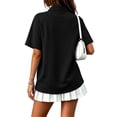 thumbnail image 4 of Women Polo Shirts Cotton Short Sleeve 3 Button Collar Shirts Summer Casual Moisture Wicking Golf Tops Summer Work Top, 4 of 4