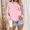 Pink, variant on Women's Turtleneck Long Sleeve Sweatshirt, Made From 100% Polyester, Soft and Comfortable Fabric, Casual and Fitted Design for Daily Wear, Party, Or Work, Easy Care Hand Wash