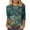 (Type32)Green, variant on Fashionable 3/4 Sleeve Tops for Women's Pullover Printed Casual Round Neck Tshirts