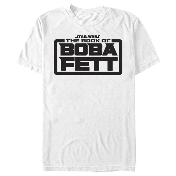 Men's Star Wars: The Book of Boba Fett Black Logo  Graphic Tee White 3X Large