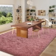 thumbnail image 5 of Janvonne Soft Fluffy Shaggy Area Rug, 6'x 9' Bean paste Pink Plush Fuzzy Carpet for Bedroom Living Room, Non-Slip Modern Indoor Shag Rug for Kids Room Nursery Home Decor, 5 of 8
