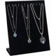 thumbnail image 2 of Velvet Necklace Chain Jewelry Tray Jewelry Display Organizer Holder Pad Showcase Display Stand 12 Hook Black, 2 of 4