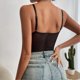 thumbnail image 2 of Lace Bodysuit Erogenous Fashionable 1/2 Cup Regulable Y Shape Shoulder Straps Mesh Lace Stitching One Piece Lingerie Black L, 2 of 4