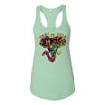 thumbnail image 2 of Wild Bobby, Keep It Wild Colorful Elephant Face Animal Lover Ladies Racerback Tank Top, Mint, Large, 2 of 3