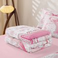 thumbnail image 5 of Catabedysis Pink Rose Initial Y Zipper Twin Comforter Sets with Fitted Sheet and 2 Pillowcases,Girly Bowknot ABC Themed Zipper Bedding Set For Girls,Pink Reversible,4-Piece, 5 of 7