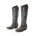 thumbnail image 5 of DREAM PAIRS Womens Knee High Boots Cowboy Cowgirl Pull On Embroidered Western Boots, 5 of 8