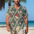 thumbnail image 6 of Unisex Christmas Printed Festive Patterns Short Sleeve Collared Button-Down Shirt for Holiday Gatherings and Daily Wear, 6 of 9