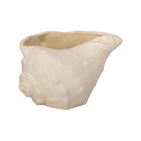 Ceramic Shell Planter White-5.75"H