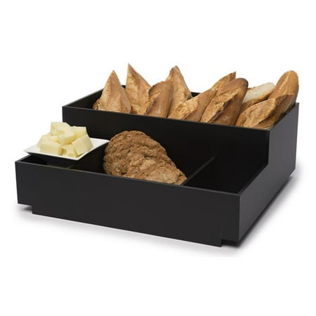 Rosseto Serving Solutions BD113 Large Black Matte Acrylic Condiment Tray Bakery Building Block