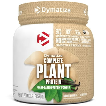 Dymatize Complete Plant Protein Powder, Smooth Vanilla, 25g protein, 15 Servings