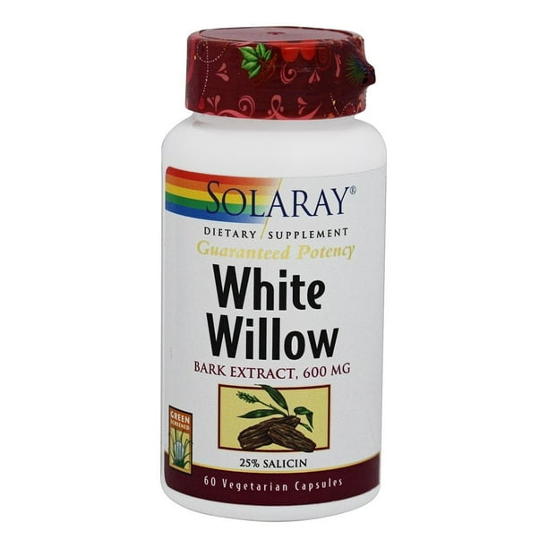 Solaray White Willow Bark Extract 600 mg. 60 Vegetarian Capsules