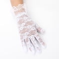 thumbnail image 3 of Elegant Lace Gloves for Women Full Finger Floral Lace Gloves with Ruffle Wrist for Wedding Party Prom, 3 of 4