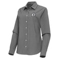 thumbnail image 2 of Women's Antigua Black Brooklyn Nets Porter Woven Long Sleeve Button-Up Shirt, 2 of 3