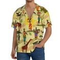thumbnail image 1 of Fotbe Ethnic African Camisa Estampada de Manga Corta para Hombre, Casual de Verano, Estilo Playero, Sin Arrugas-XX-Large, 1 of 5