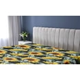 thumbnail image 5 of Ambesonne Summer Floral Fitted Sheet, Vintage Sunflower Art, Queen Size, Jade Green Yellow Apricot, 5 of 5