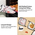 thumbnail image 4 of Cat Bike Flower 5 Pcs Kitchen Set Heat Resistant Oven Mitts and Non-Slip Pot Holders with Adjustable Cooking Apron, 4 of 6