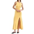 thumbnail image 3 of Women'S Summer and Autumn Long Elegant Versatile Slit Tight Sleeveless Dress Yellow L, 3 of 9