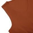 thumbnail image 5 of Summer Women's V-neck Sleeveless Dresses Solid Color Casual Pleated Loose Tank Top Dress, 5 of 7
